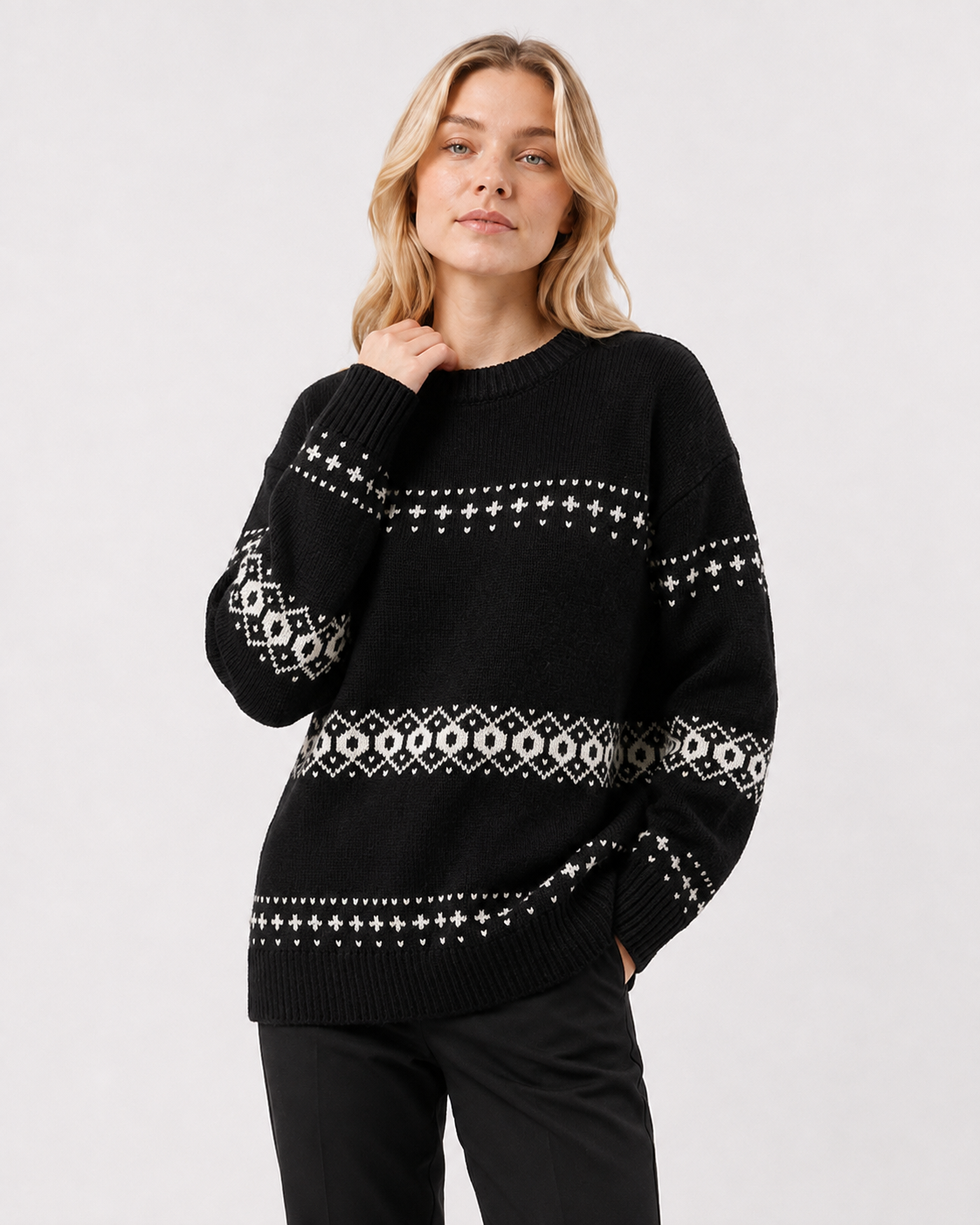Fair-Isle Crew-Neck Sweater
