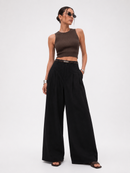 High-Waist Wide-Leg Tailored Pants