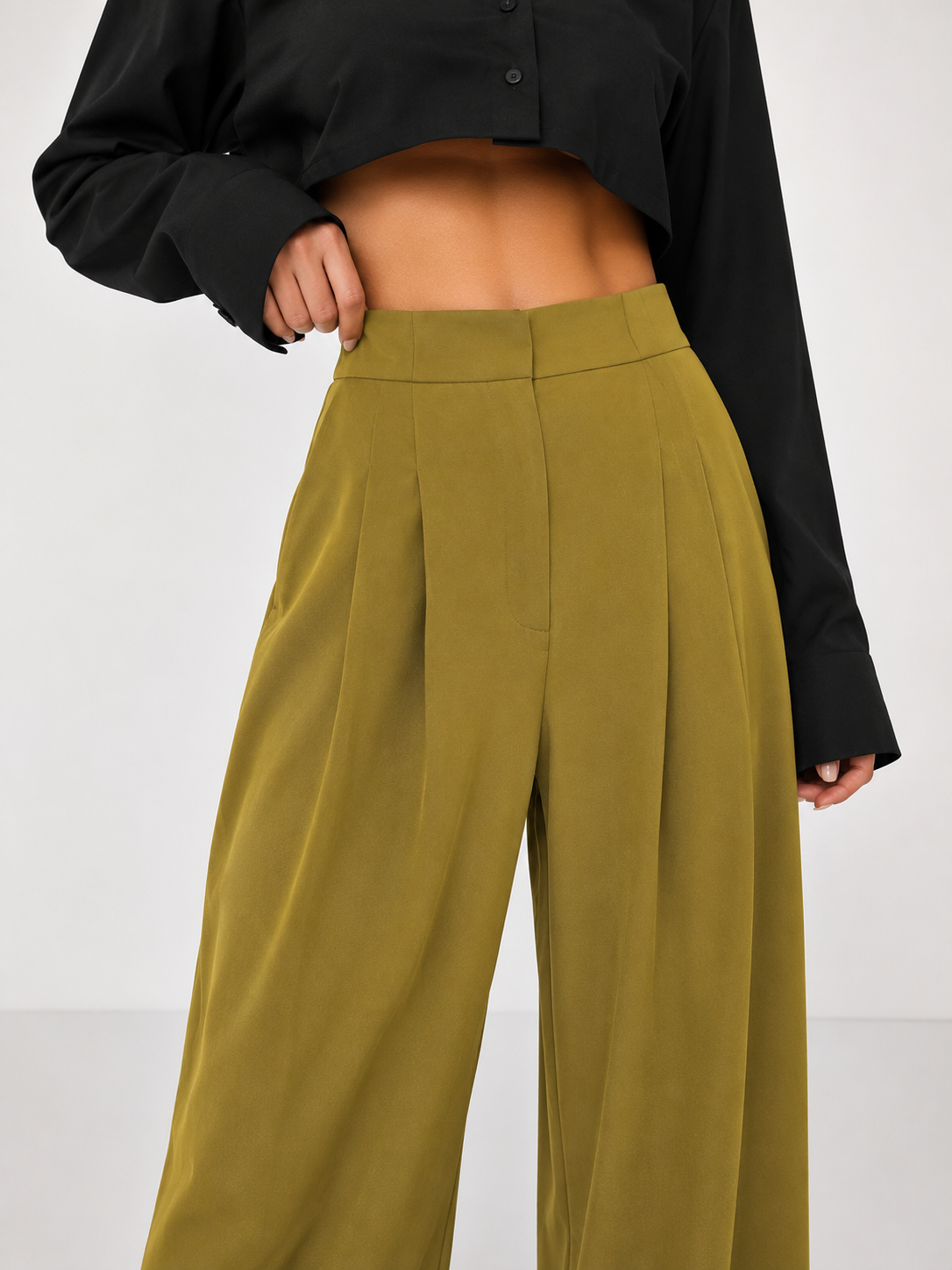 Relaxed High-Waist Wide-Leg Pants
