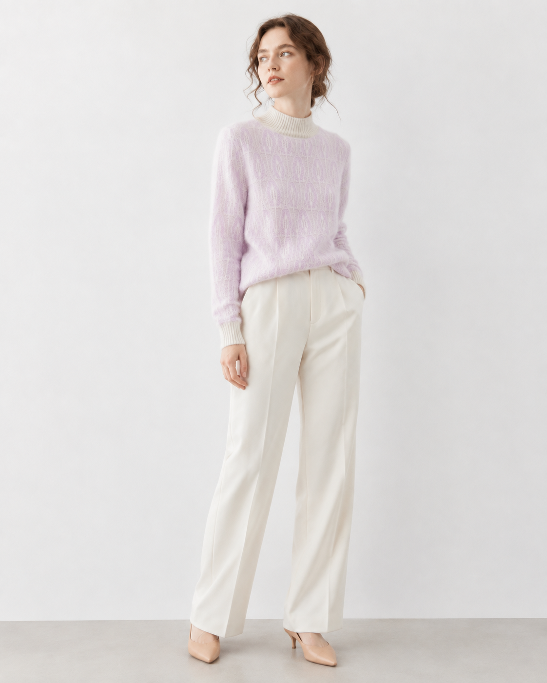 Brushed Mock-Neck Sweater
