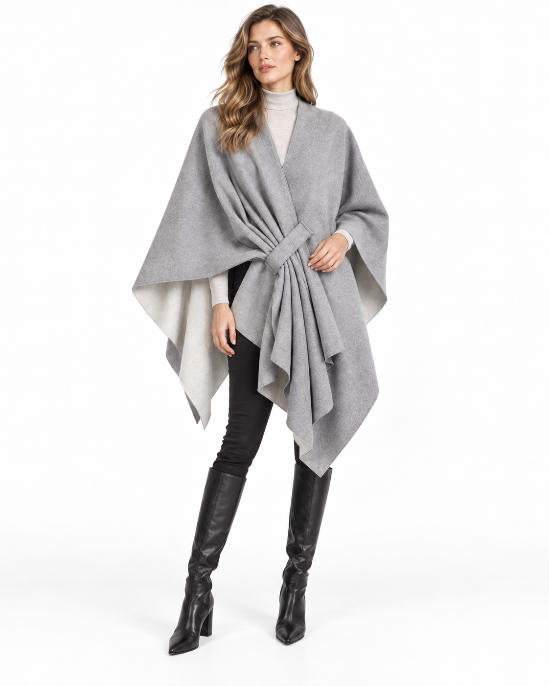 Reversible Patchwork Blanket Poncho