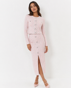 Bouclé Knit Cardigan & Midi Skirt Set