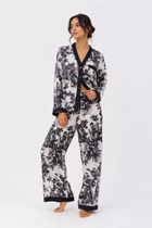 Piped Long-Sleeve Button-Front Pyjama Shirt