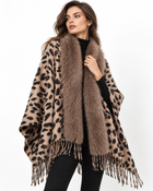 Trimmed Animal-Print Scarf