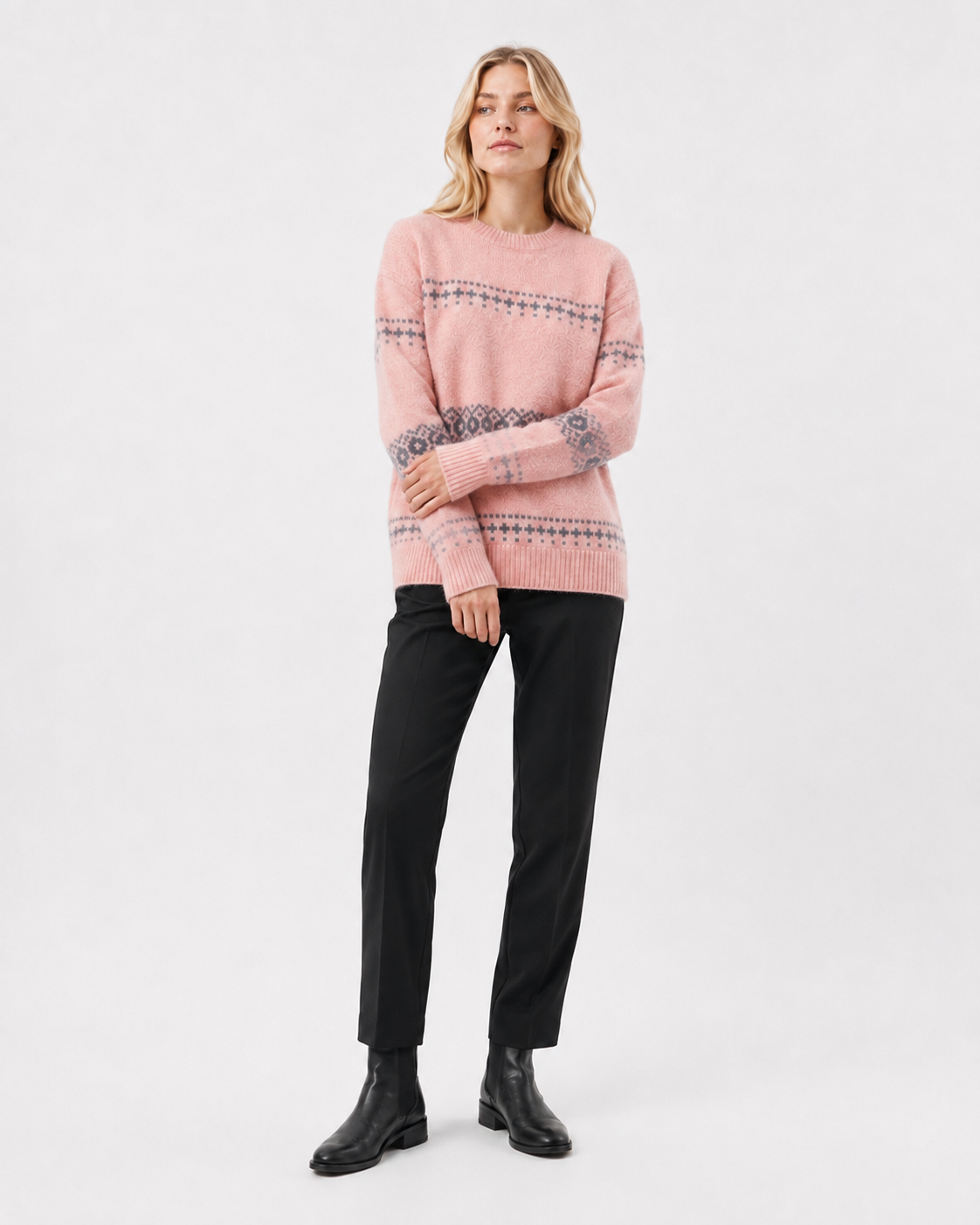 Fair-Isle Crew-Neck Sweater