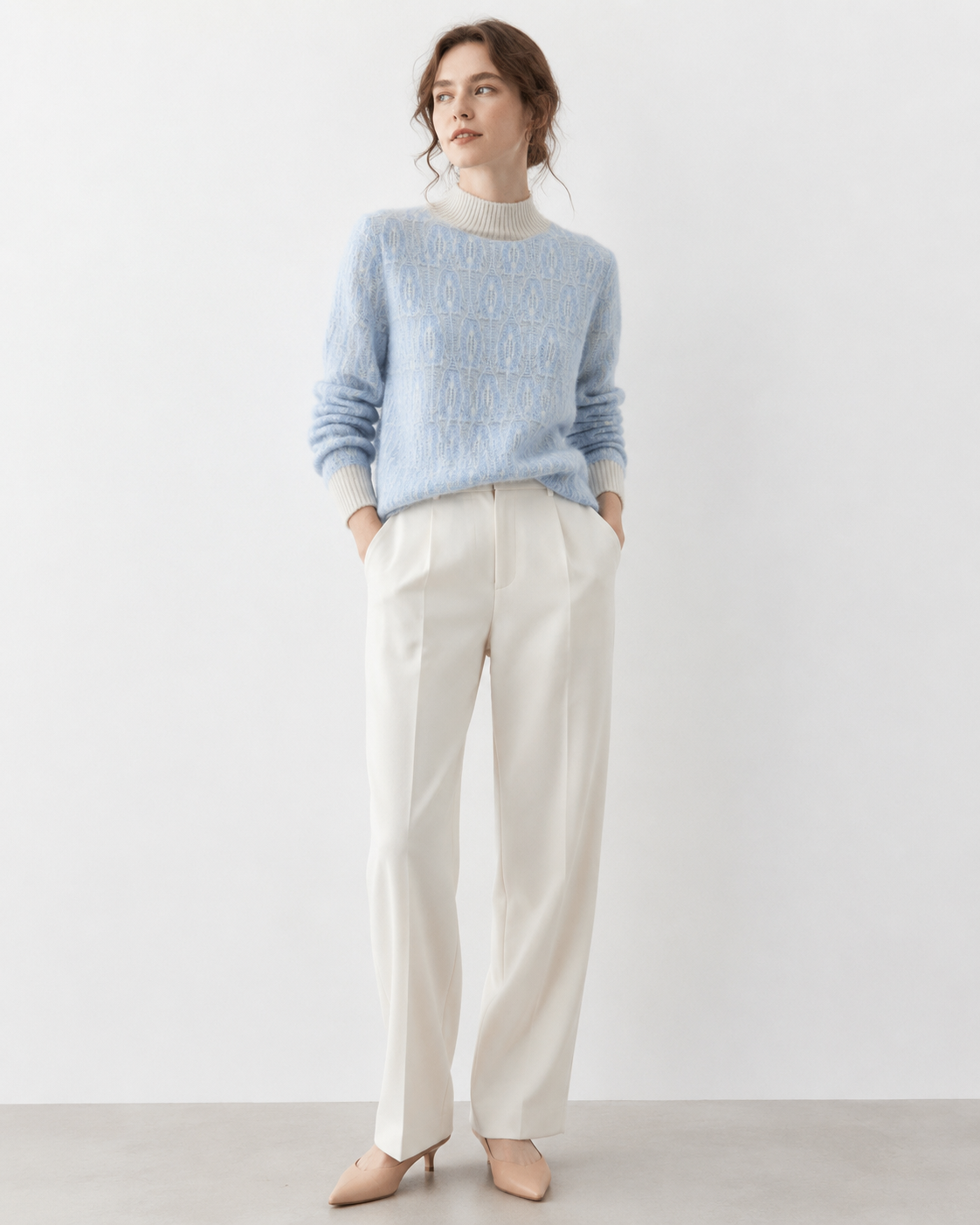 Brushed Mock-Neck Sweater