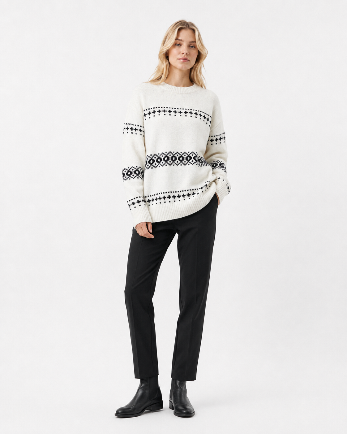 Fair-Isle Crew-Neck Sweater