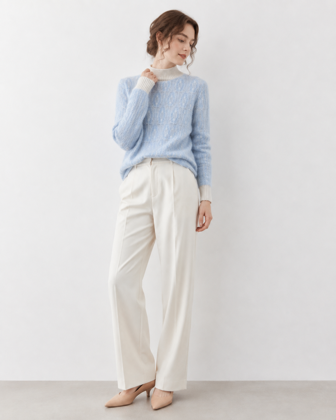 Brushed Mock-Neck Sweater