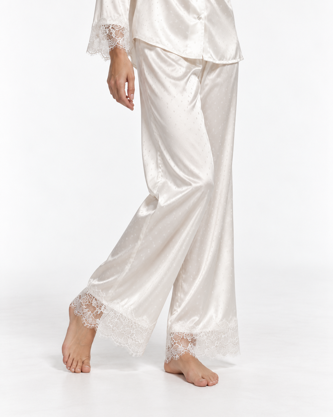 Lace-Detail Long Pyjama Set
