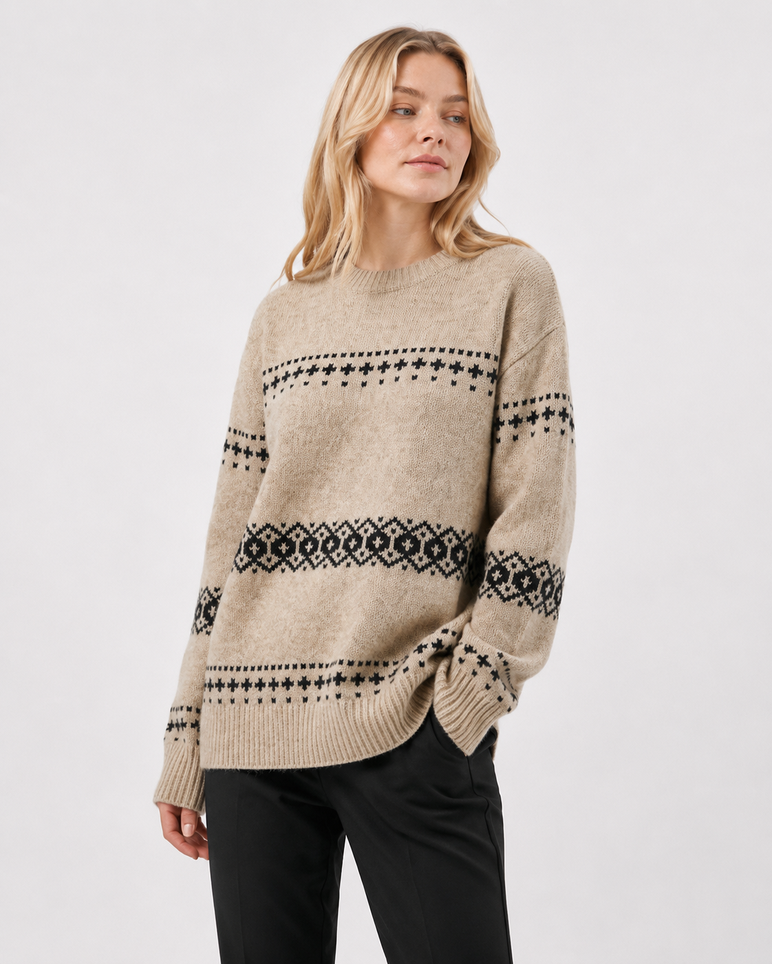 Fair-Isle Crew-Neck Sweater