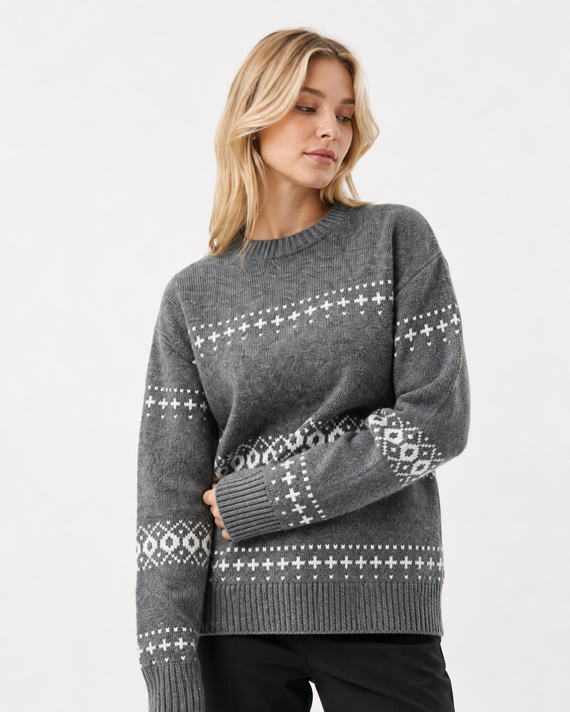 Fair-Isle Crew-Neck Sweater