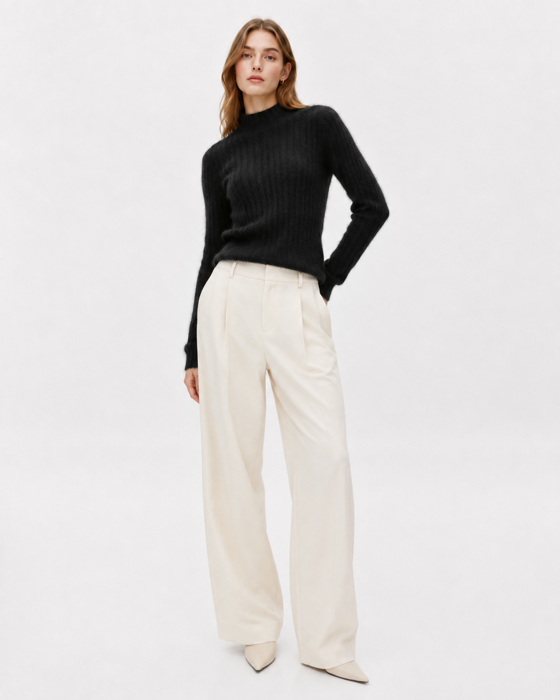 Half-High-Neck Knit Sweater