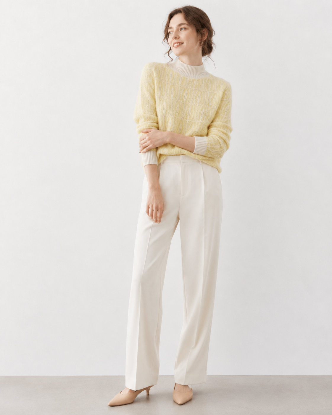 Brushed Mock-Neck Sweater