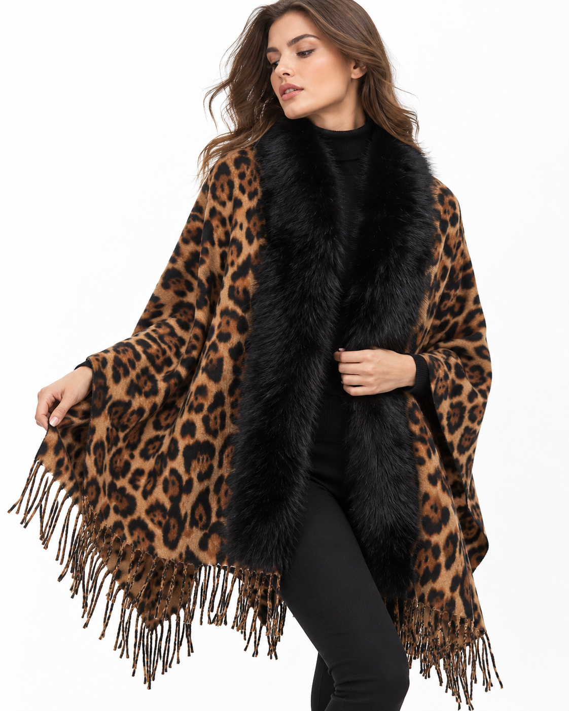 Trimmed Animal-Print Scarf