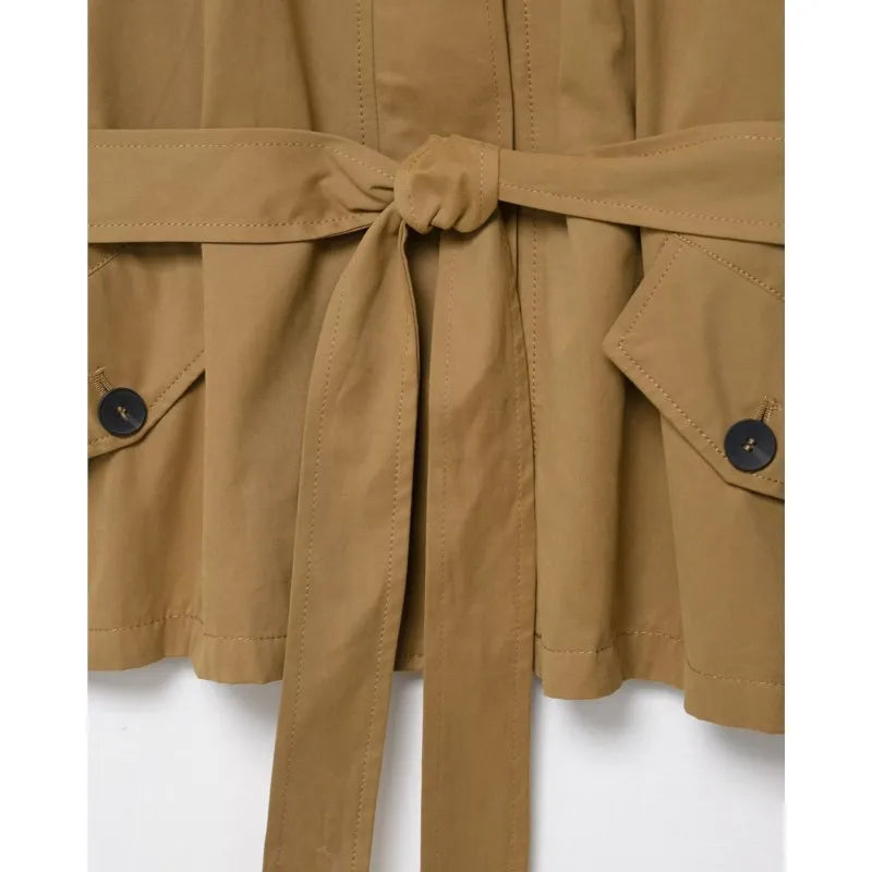 Multi-Pocket Field Jacket and Buttoned Mini Skirt Set