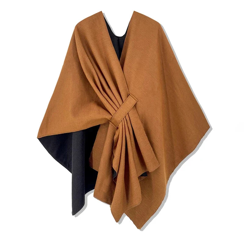 Reversible Patchwork Blanket Poncho