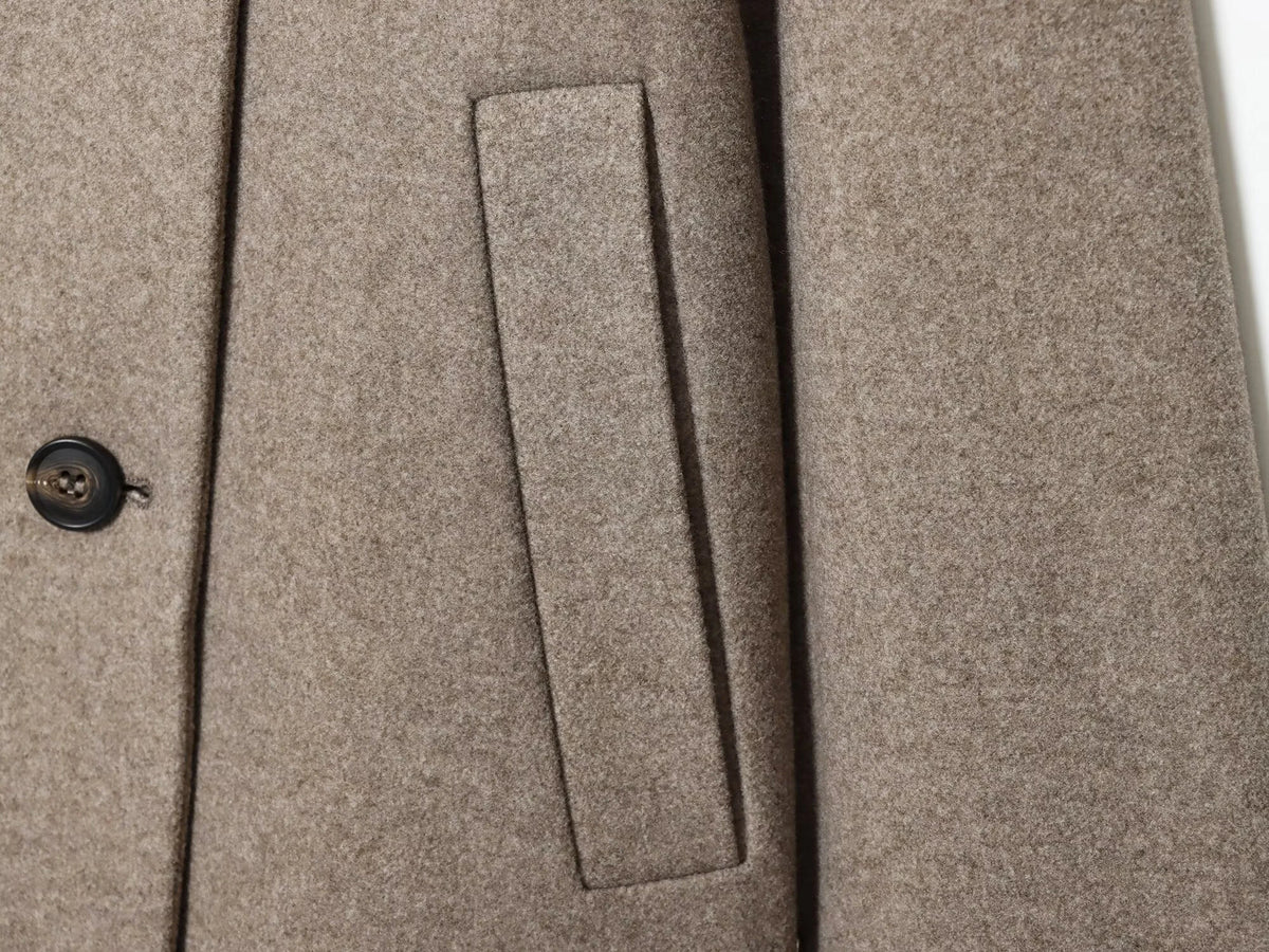 Asymmetric High-Neck Wool Blend Jacket