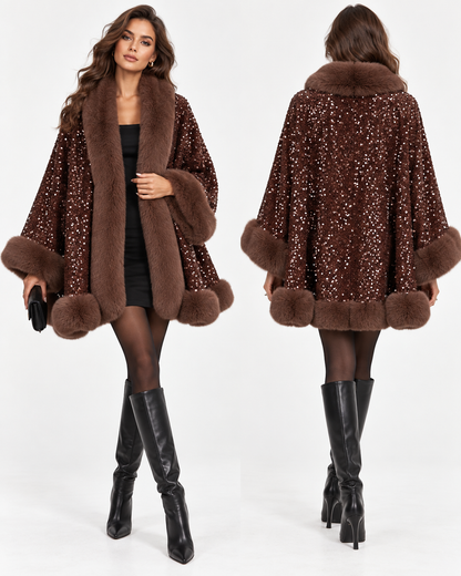 Statement-Collar Wrap Shawl
