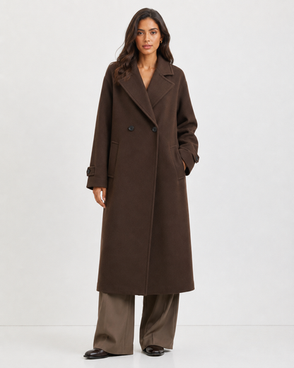 Notched-Lapel Double-Breasted Coat