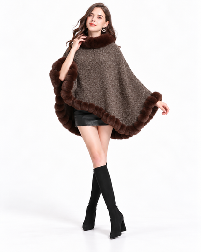 Trimmed Round-Neck Poncho