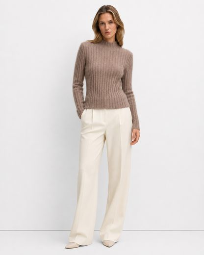 Half-High-Neck Knit Sweater
