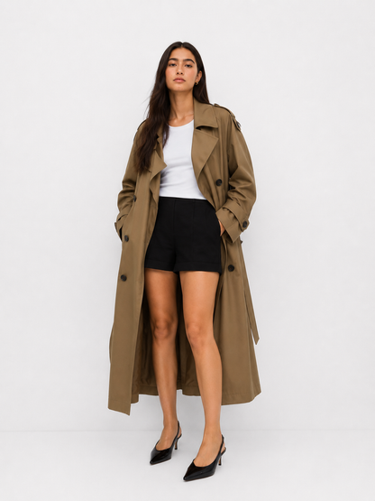 Belted Longline Trench Coat