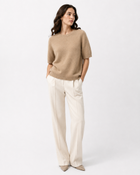 Short-Sleeve Fine-Knit Top