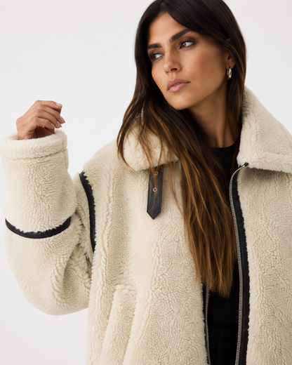 Aviator Shearling-Style Winter Jacket