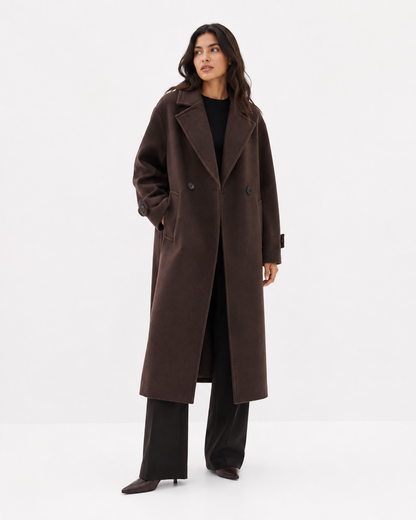 Notched-Lapel Double-Breasted Coat