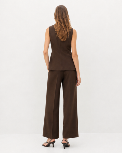 Asymmetric Vest Two-Piece Set