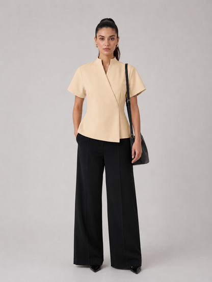 Tailored Wrap-Front Peplum Jacket