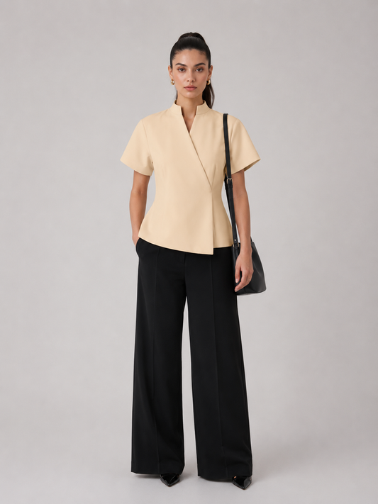 Tailored Wrap-Front Peplum Jacket