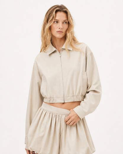 Mock-Neck Activewear Two-Piece Set