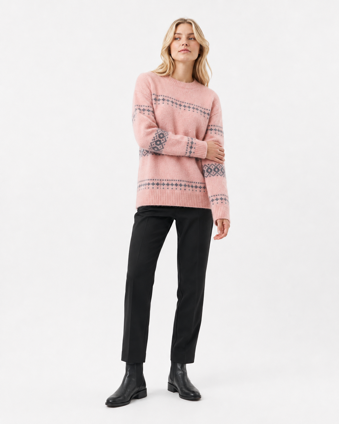 Fair-Isle Crew-Neck Sweater