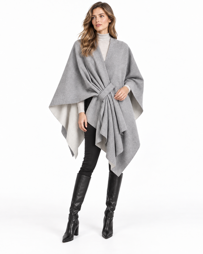 Reversible Patchwork Blanket Poncho
