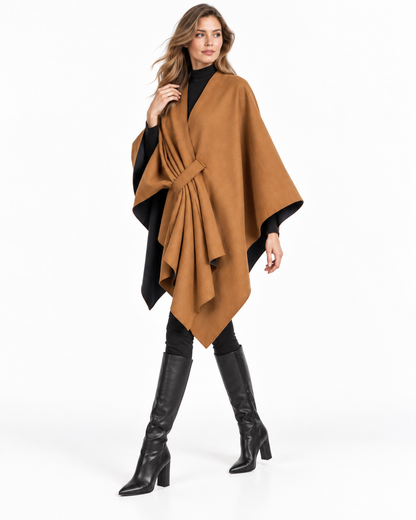 Reversible Patchwork Blanket Poncho
