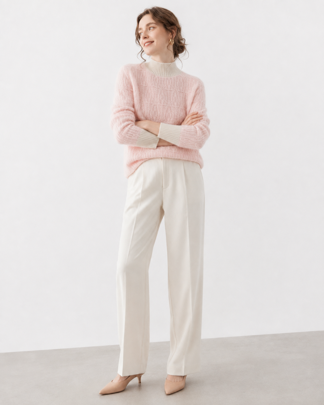 Brushed Mock-Neck Sweater