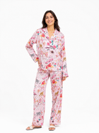 Floral-Print Long Pyjama Set with Wide-Leg Pants