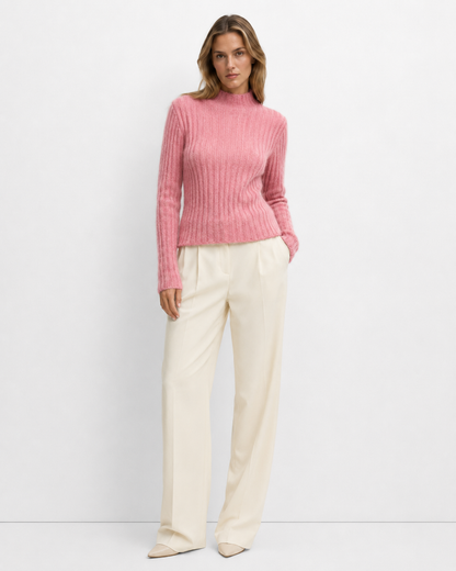 Half-High-Neck Knit Sweater