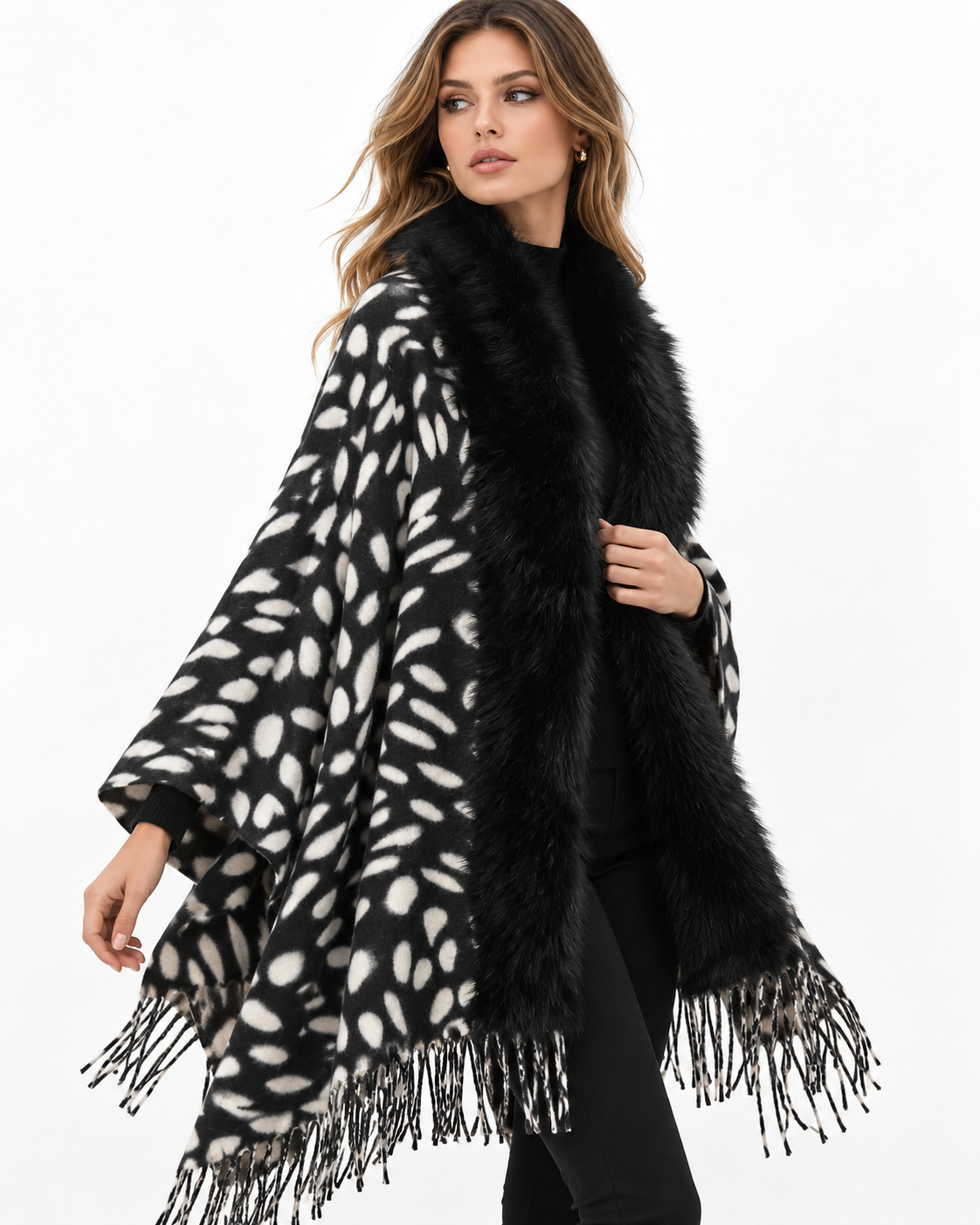 Trimmed Animal-Print Scarf