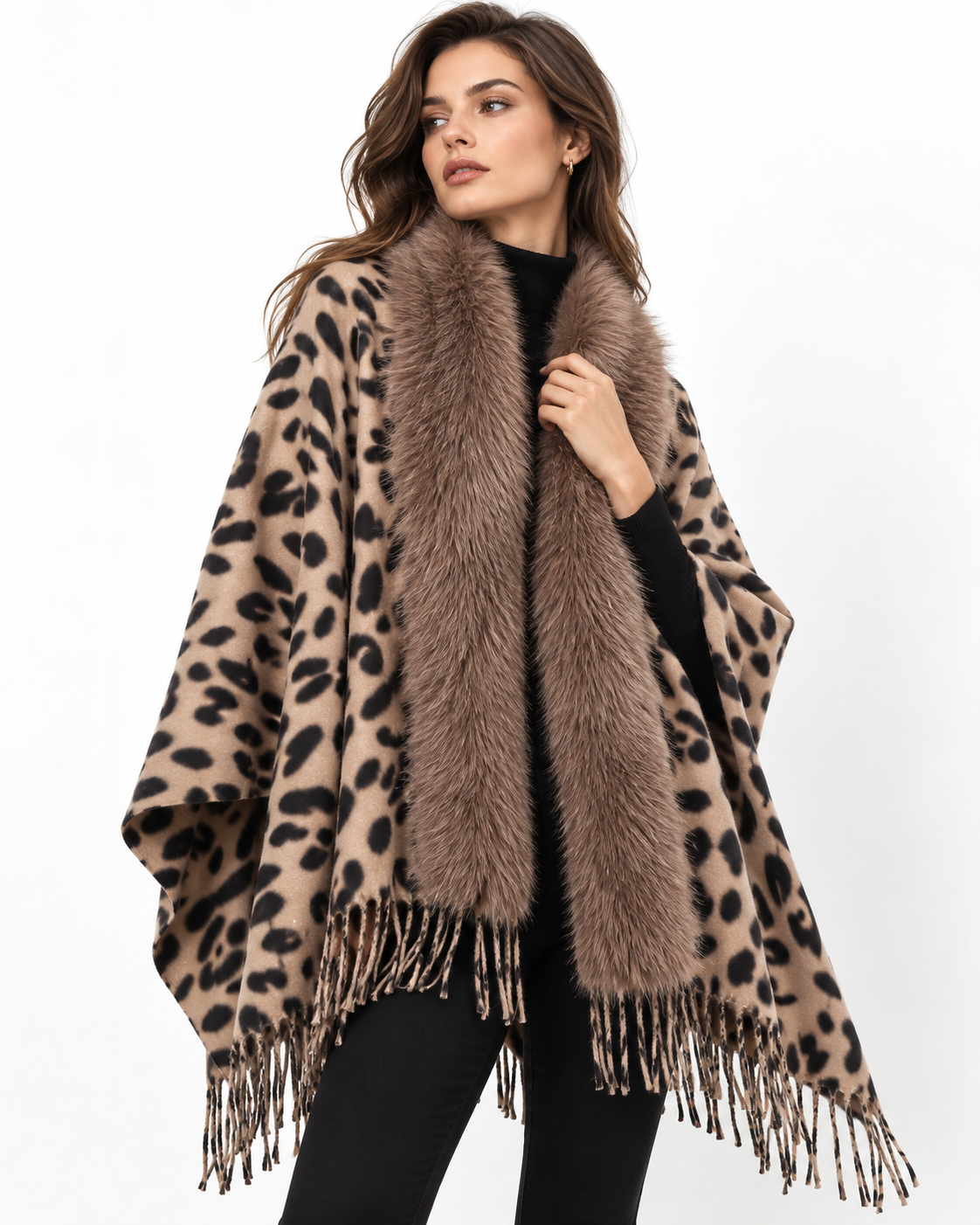 Trimmed Animal-Print Scarf