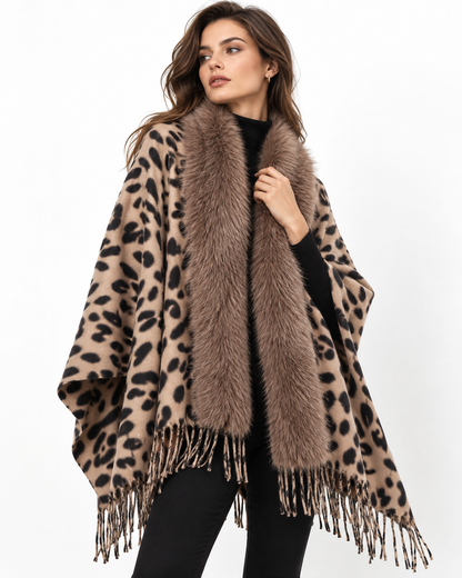Trimmed Animal-Print Scarf