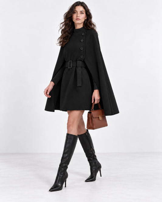 Belted Sleeveless Cape