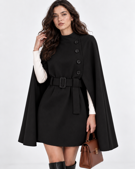 Belted Sleeveless Cape