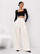 Relaxed High-Waist Wide-Leg Pants