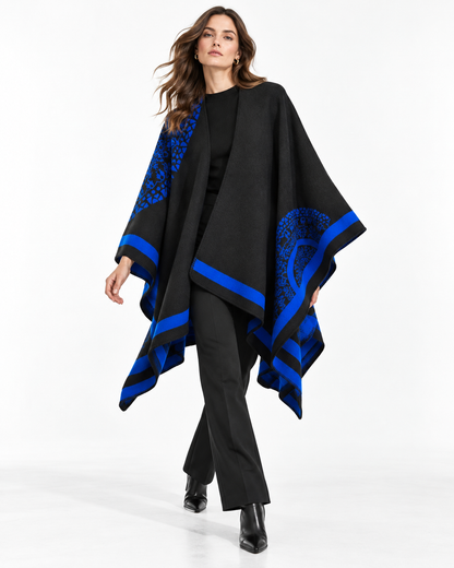 Printed Slit Cape Shawl