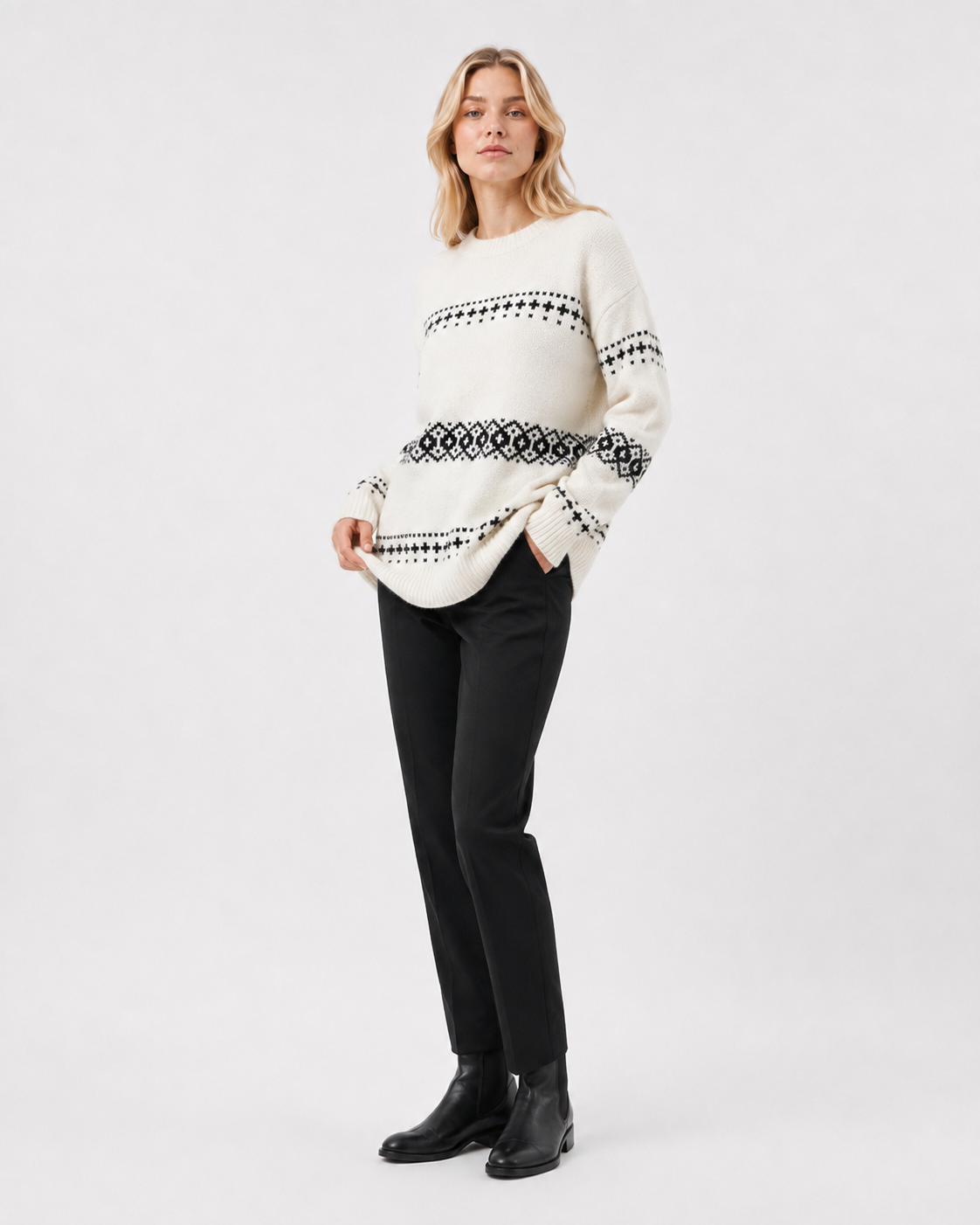 Fair-Isle Crew-Neck Sweater