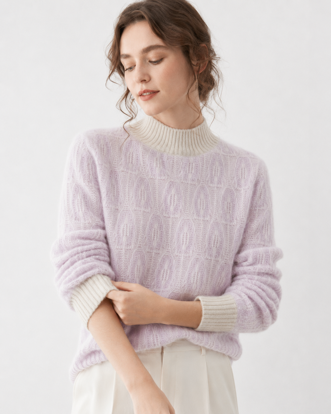 Brushed Mock-Neck Sweater