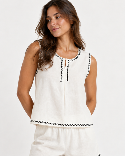 Sleeveless Top and Shorts Pyjama Set