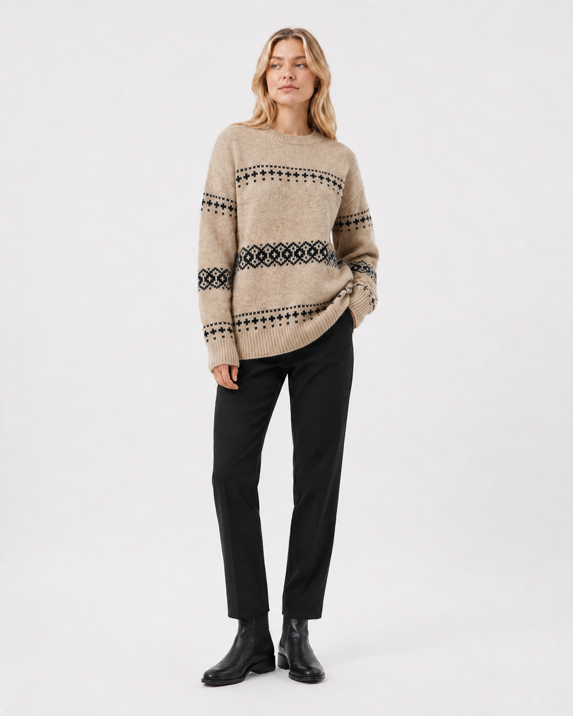 Fair-Isle Crew-Neck Sweater